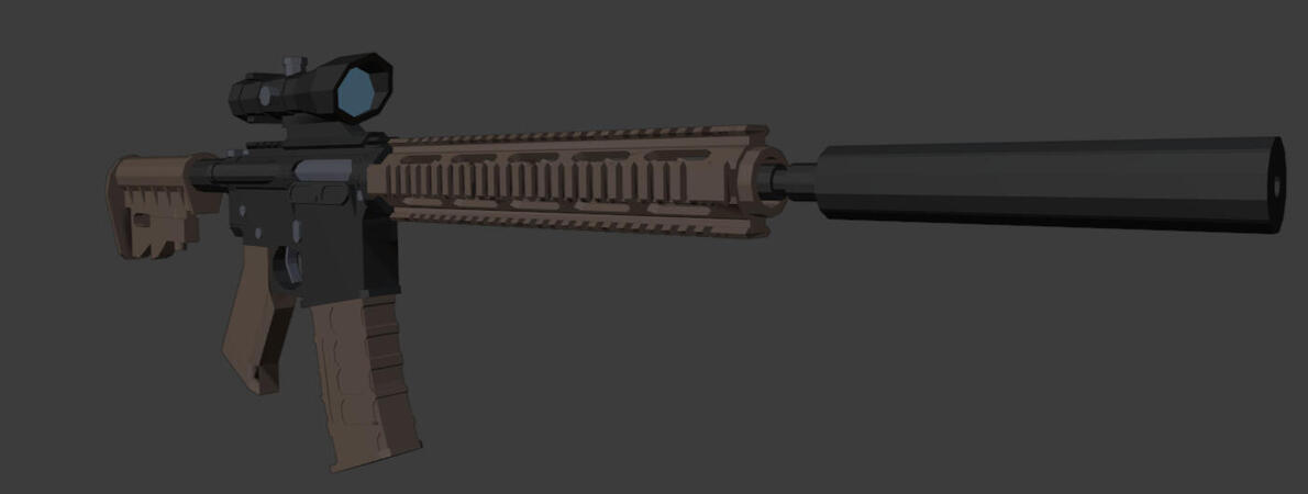 - M4A1 3D Model ( Blender - 15/04/2024)